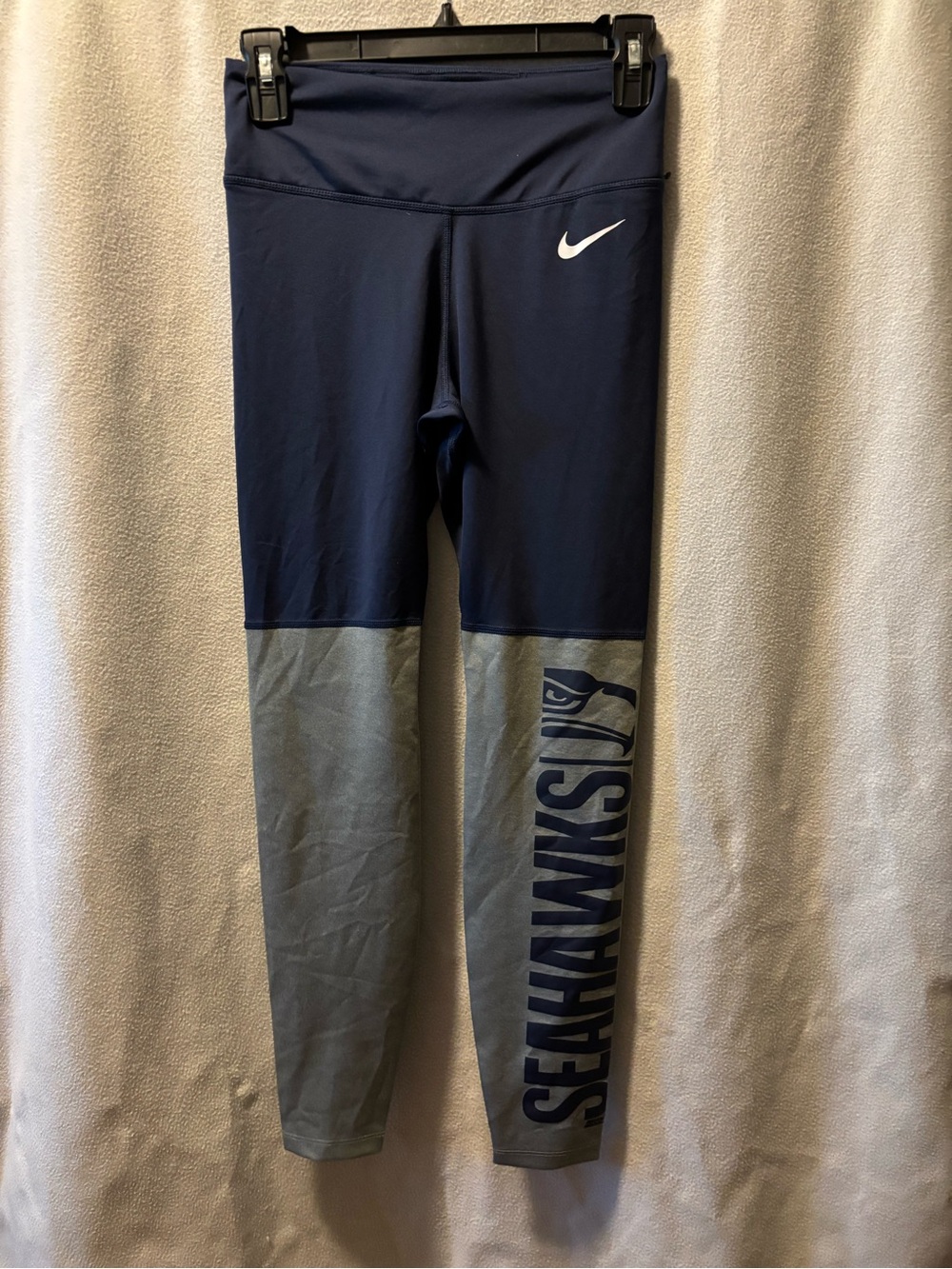 NFL Seattle Seahawks Navy and Gray Nike Performance Leggings